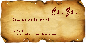 Csaba Zsigmond névjegykártya